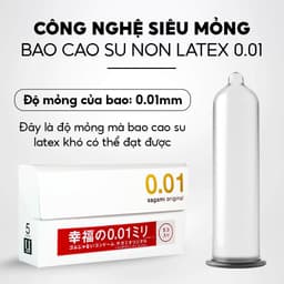 Thumbnail Bao cao su Sagami 001 - Non latex - Siêu mỏng 0.01 mm - 01 Hộp 1