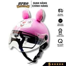 Thumbnail Mũ bảo hiểm trẻ em có kính Hpro helmet, họa tiết cute đáng yêu, có tai ngộ nghĩnh, cho bé từ 3-8 tuổi 3