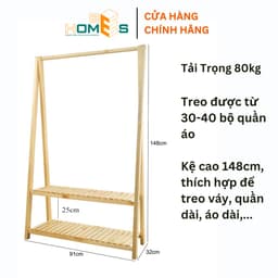 Thumbnail Giá treo quần áo gỗ chữ A Behomes 2 tầng - Nội thất phòng ngủ lắp ráp 1