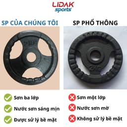 Thumbnail Bánh tạ gang 2kg, đĩa tạ tập gym lỗ phi 30 sơn 3 lớp hàng loại một sản xuất Việt Nam - LIDAK SPORT 3