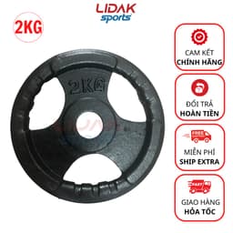 Thumbnail Bánh tạ gang 2kg, đĩa tạ tập gym lỗ phi 30 sơn 3 lớp hàng loại một sản xuất Việt Nam - LIDAK SPORT 1