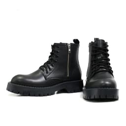 Thumbnail Chunky Combat Boots da thời trang INICHI G1111 da lì, khóa kéo phiên bản đế chunky cao cấp 3