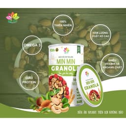 Thumbnail Ngũ cốc hạt ăn liền Granola Min Min hộp 500g 4