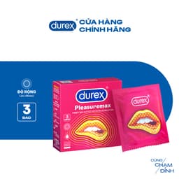 Thumbnail Durex Pleasuremax gân gai tăng khoái cảm, size 56mm, hộp 3 bao 2