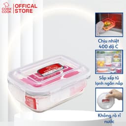 Thumbnail Hộp thủy tinh bảo quản thực phẩm chịu nhiệt COBA'COOK hình chữ nhật dung tích 370ml- CBHL370 1