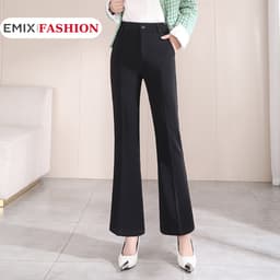 Thumbnail Quần ống loe công sở nữ EMIX cạp cao vải tuyết mưa mềm mịn Q2022/P0/K18 1