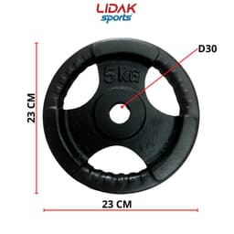 Thumbnail Tạ gang 5kg, bánh tạ tập gym lỗ phi 30 đúc nguyên khối được sử lý bề mặt trước khi sơn - LIDAK SPORT 2
