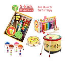 Thumbnail Đồ chơi âm nhạc cho bé S-kids, Bộ nhạc cụ nhiều chi tiết bằng gỗ cho trẻ sơ sinh 2