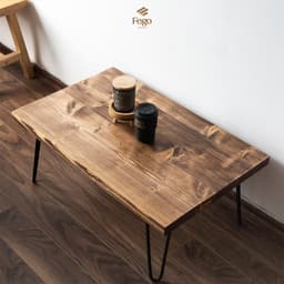 Thumbnail Bàn trà Sofa gỗ thông FEGO chân sắt hairpin chắc chắn, dày dặn dùng cho phòng khách 3