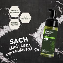 Thumbnail Sữa Rửa Mặt Tạo Bọt Tràm Trà Cho Nam Sạch Sâu Chuẩn Men Kiềm Dầu Giảm Mụn Cỏ Mềm 150ml 4