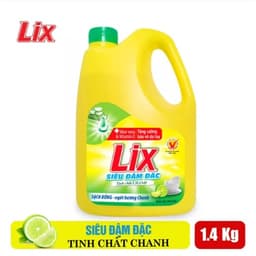 Thumbnail Nước rửa chén LIX siêu đậm đặc hương chanh 1.4kg làm sạch dầu mỡ không hại da tay NC140 - Lixco Việt Nam 3