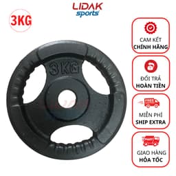 Thumbnail Tạ gang, bánh tạ gang 3kg phi 30 tạ đúc đặc nguyên khối hàng loại một - LIDAK SOPRT 1