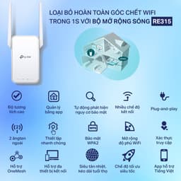 Thumbnail Bộ Mở Rộng Sóng Wifi Mesh TP-Link RE315 Chuẩn AC1200 1