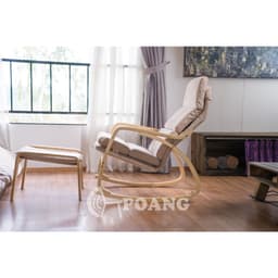 Thumbnail Ghế thư giãn | POANG | plywood óc chó/bạch dương | vải cotton | beige | R67xS139xC86 cm 3