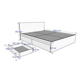 Thumbnail MOLTENI, Giường ngủ có ngăn kéo, 1m2 BED_001, 210x35cm, Giường ngủ gỗ Scandi Home 4