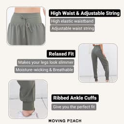 Thumbnail MOVING PEACH Quần Jogger Thể Thao Lưng Cao In Họa Tiết Quả Đào Có Size S-XL Cho Nữ DLD 2