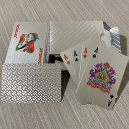 Thumbnail Bài Tây Poker Mạ Nhũ BẠC Cao Cấp Phủ Si BẠC Hãng Amalife – Bộ 54 Lá Bài Pocker Nhựa Dẻo Chống Thấm Nước Chống Gãy 3