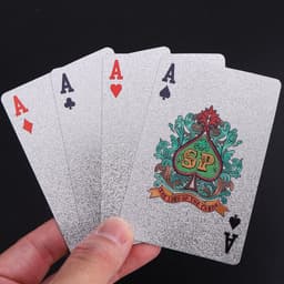 Thumbnail Bài Tây Poker Mạ Nhũ BẠC Cao Cấp Phủ Si BẠC Hãng Amalife – Bộ 54 Lá Bài Pocker Nhựa Dẻo Chống Thấm Nước Chống Gãy 4