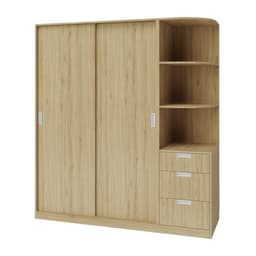 Thumbnail WINDY, Tủ quần áo cửa lùa bằng gỗ công nghiệp cao cấp WAR_055, 180x60x200cm, sản xuất 2