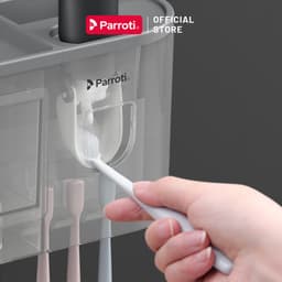 Thumbnail Bộ Nhả Kem Đánh Răng Thông Minh, kệ để đồ phòng tắm, bộ lấy kem đánh răng thông minh Parroti Morning 2