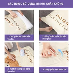 Thumbnail Túi hút chân không đựng quần áo hình gấu DOROTA nén bằng tay hoặc có thể dùng máy hút chân không AZ 4