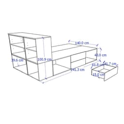 Thumbnail GALLOTTI, Giường ngủ đa năng kèm Kệ sách, 1m4 BED_008, 140x244x103cm, Giường ngủ gỗ Scandi Home 1
