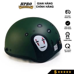 Thumbnail Nón bảo hiểm nửa đầu Hpro Helmet, xốp ép nhiệt, mũ thời trang 1/2 Freesize (55-59cm) tem hình Vô Diện, kèm kín 4