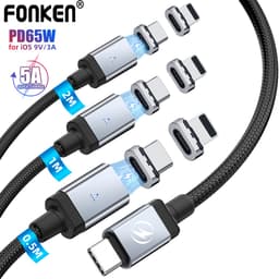 Thumbnail Cáp sạc nhanh FONKEN USB C từ tính PD65W sang type C 27W IOS thích hợp cho iP Samsung 3