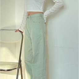 Thumbnail Daduhey Quần jeans dài ống rộng cạp cao thời trang dành cho nữ 4