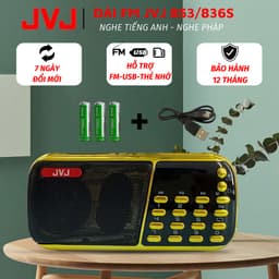 Thumbnail Loa đài JVJ J-853 3 pin siêu khỏe,đài FM,hỗ trợ thẻ nhớ, USB, học tiếng anh,nghe pháp 1