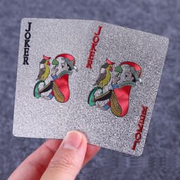 Thumbnail Bài Tây Poker Mạ Nhũ BẠC Cao Cấp Phủ Si BẠC Hãng Amalife – Bộ 54 Lá Bài Pocker Nhựa Dẻo Chống Thấm Nước Chống Gãy 2