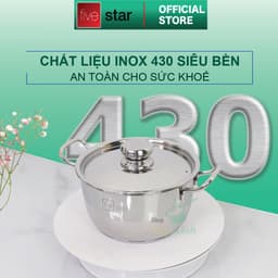 Thumbnail Bộ nồi 3 đáy inox 430 Thân Cool Fivestar Standard nắp inox FS-B3010 (Kích thước 16cm - 20cm - 24cm), tặng 1 vá canh 3