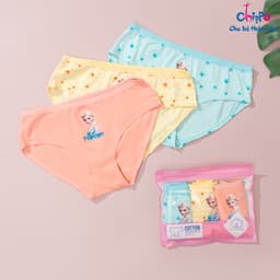 Thumbnail Set 3 quần chip chéo tam giác cho bé gái từ 14 đến 50kg Chippo họa tiết Elsa dễ thương chất vải 100% cotton cao cấp 1