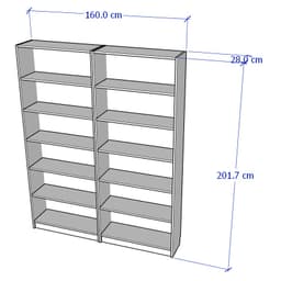 Thumbnail JELLY, COMBO bộ 2 Kệ sách 6 tầng SHE_061, 160x28x202cm, kệ gỗ Scandi Home 2