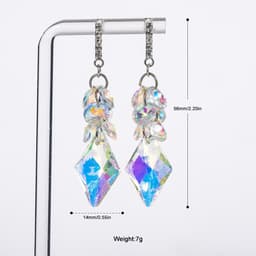 Thumbnail Đôi bông tai PINKDUDU PD788 dáng dài đính pha lê thời trang cho nữ 3