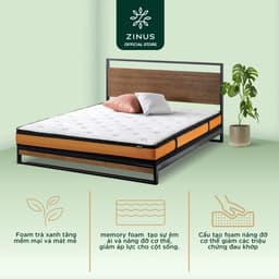 Thumbnail Nệm Lò Xo Độc Lập Zinus Foam Mát Gel Mát Thế Hệ Mới Dày 20cm - 8in Spring Mattress 1