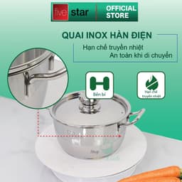 Thumbnail Bộ nồi 3 đáy inox 430 Thân Cool Fivestar Standard nắp inox FS-B3010 (Kích thước 16cm - 20cm - 24cm), tặng 1 vá canh 4