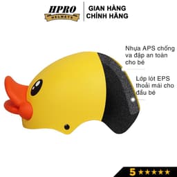 Thumbnail Mũ bảo hiểm cho bé Hpro helmet, kiểu dáng con vịt vàng đáng yêu, siêu cute, cho trẻ em từ 2 đến 6 tuổi 2