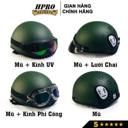 Thumbnail Mũ bảo hiểm nửa đầu Hpro Helmets HP01 nhiều họa tiết thời trang, cá tính, Freesize (55-59cm) kèm kính UV, phi công 4