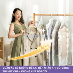 Thumbnail Túi hút chân không chống nhăn DOROTA bảo quản quần áo có móc treo 105x70 cm DG105 3