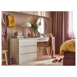 Thumbnail MOLTENI, Bàn trang điểm, bàn làm việc, bàn học 1 tủ kéo DEK_004, 120x39x78cm, bàn gỗ Scandi Home 4