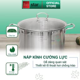 Thumbnail Nồi inox 430 cao cấp Fivestar 3 đáy  sandwich ( 18cm/ 24cm / 26cm / 28cm ) , dùng được mọi bếp 3
