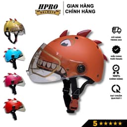 Thumbnail Mũ bảo hiểm cho bé Hpro helmet có kính, siêu nhẹ, họa tiết khủng long cute, đáng yêu cho trẻ em từ 3-9 tuổi 2