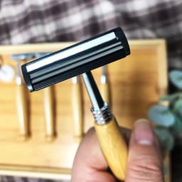 Thumbnail Dao cạo râu cán tay cầm bằng tre cao cấp tự nhiên an toàn ONGTRE dùng từ 1-3 tháng 2