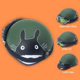 Thumbnail Mũ bảo hiểm xe máy Hpro Helmet thời trang, họa tiết Mèo Totoro cute, kiểu dáng nửa đầu 1/2 Freesize (55-59cm) 2