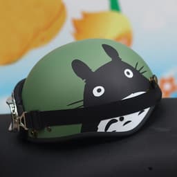 Thumbnail Mũ bảo hiểm xe máy Hpro Helmet thời trang, họa tiết Mèo Totoro cute, kiểu dáng nửa đầu 1/2 Freesize (55-59cm) 3