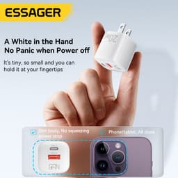 Thumbnail Cục sạc nhanh ESSAGER 20W USB Type C QC 3.0 thích hợp cho iP 14 13 12 11 Pro Max Mini Ipod 1