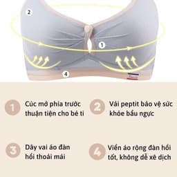 Thumbnail Áo Lót Ngực Bầu 2mama Không Gọng Vải Cotton Có Cúc Mở Ngang Bigsize V202 3