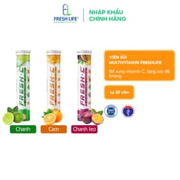 Thumbnail Viên sủi Multivitamin FYSOLINE Freshlife bổ sung vitamin C, tăng cường sức đề kháng bảo vệ sức khỏe lọ 20 viên 1