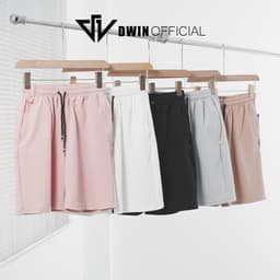Thumbnail Quần short đùi thun bắp unisex Dwin thun Basic nam nữ oversize ống rộng ulzzang Hàn Quốc 1